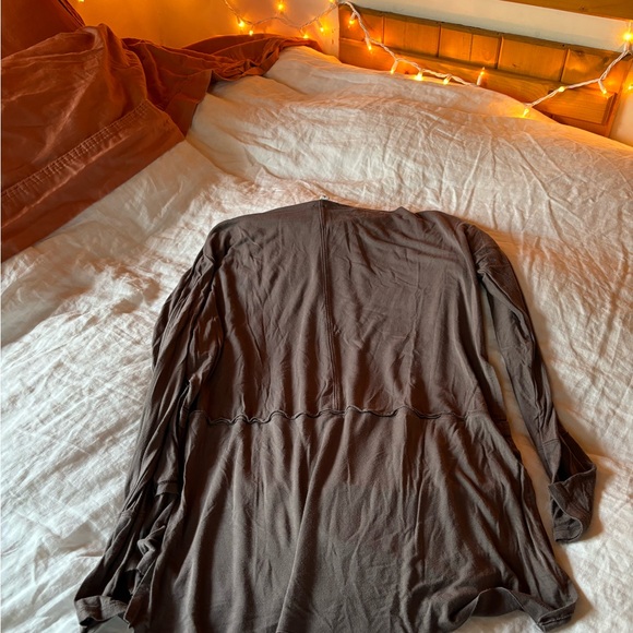 Free People Grey/Brown Ling Sleeve Blouse - Picture 6 of 8